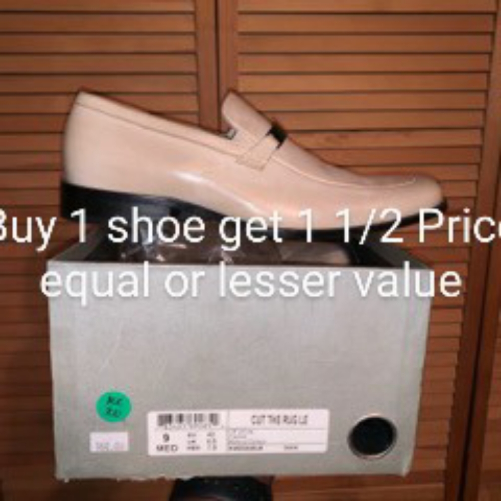 Buy 1 shoe get 1 1/2 price equal or lesser value